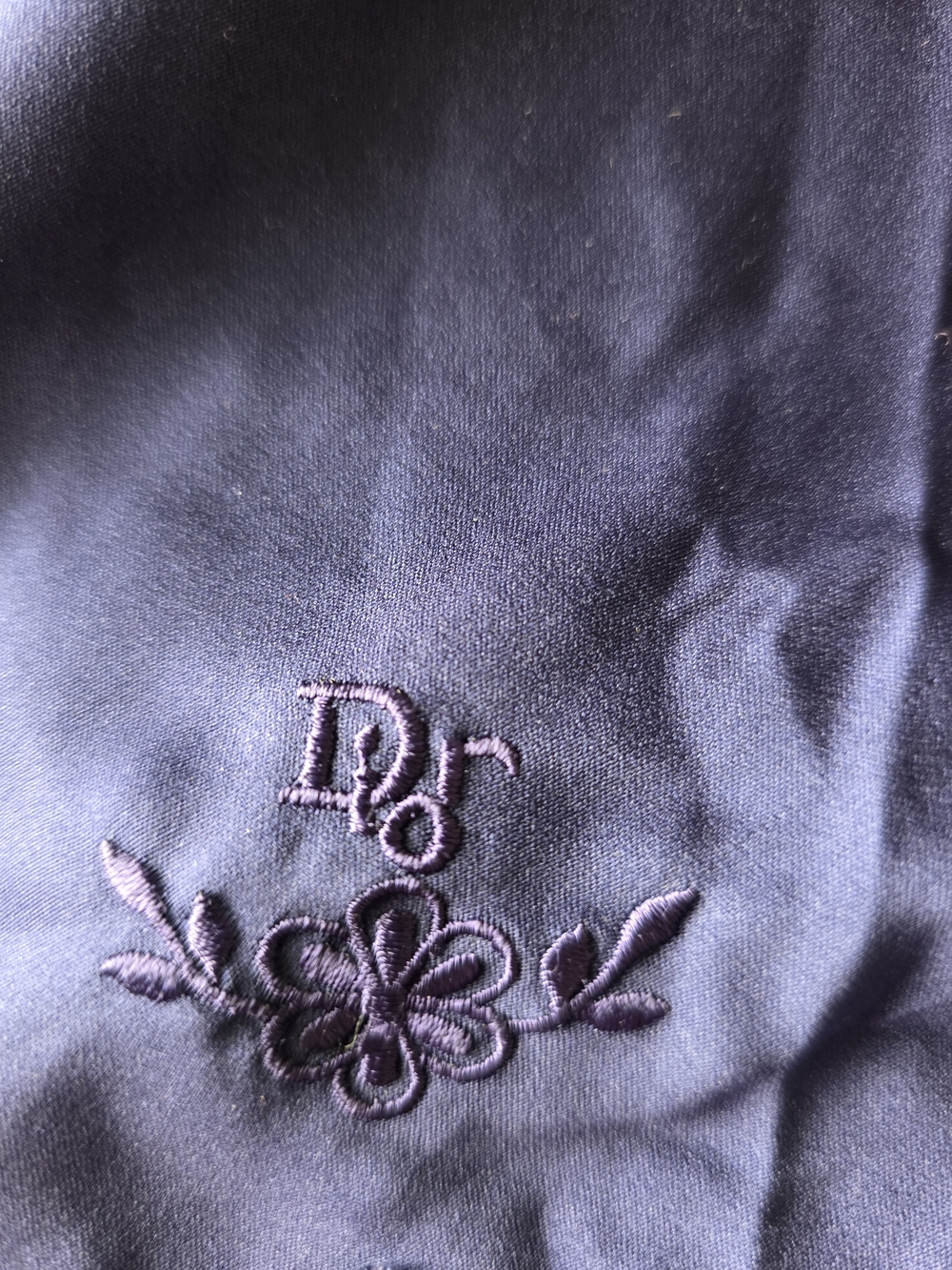 Christian Dior Vintage Navy Half Slip S  Lace Hem, Embroidered Dior Logo, ILGWU - Picture 13 of 14